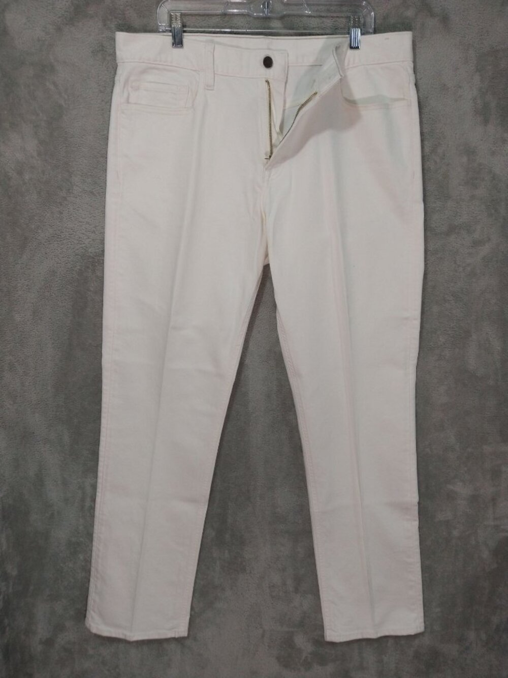 Banana Republic Jeans Mens 36x32 White Denim Straight Fit Stretch Mid Rise